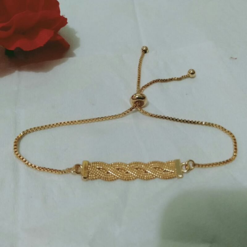 Gelang serut Titanium Asli Emas Wanita Rantai Gold xuping lapis mas 18k 001