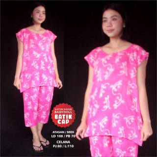  BAJU  TIDUR Baby  Doll  Midi Piyama Murah Batik  Adem Katun 