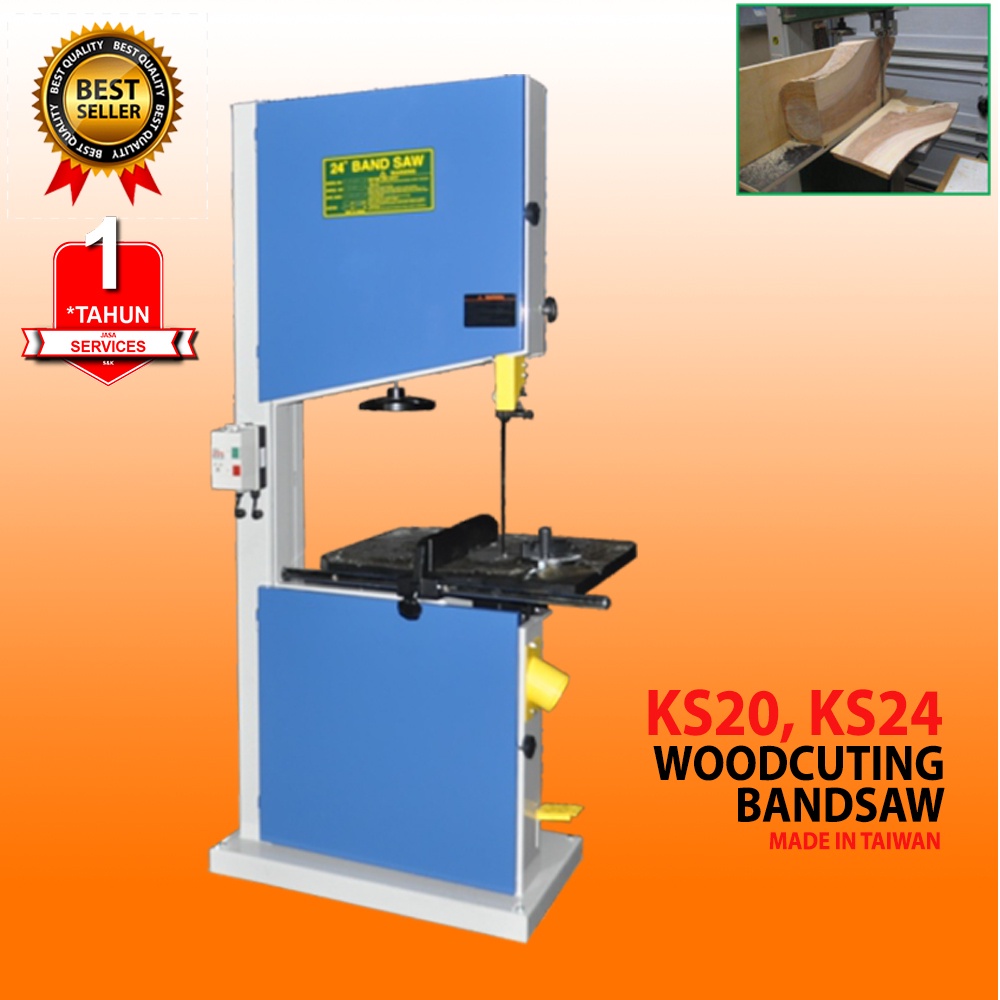 Mesin Gergaji Potong Kayu Otomatis Gergaji Pemotong Kayu Wood Cutting Table Saw Bandsaw AKS - KS20