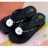 Sandal Jepit Tebal Wanita Dewasa Simple Tali Love Bunga Permata Cantik Elegant Import MGR Mokaya Morego Balance Breslin / Size 36-40 (811W-1)