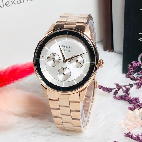 Alexandre Christie Wanita AC 2714 / AC2714 Rosegold White Original