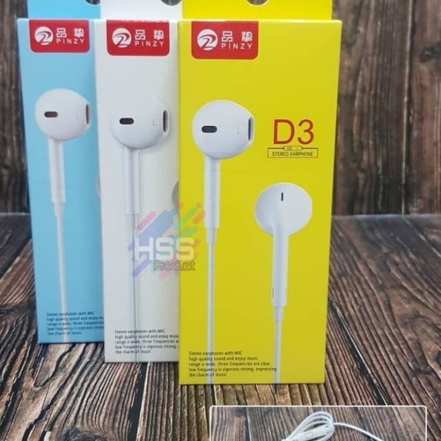 Headset Pinzy D3 Stereo - Handsfree Pinzy Stereo D3 - Earphone Pinzy D3