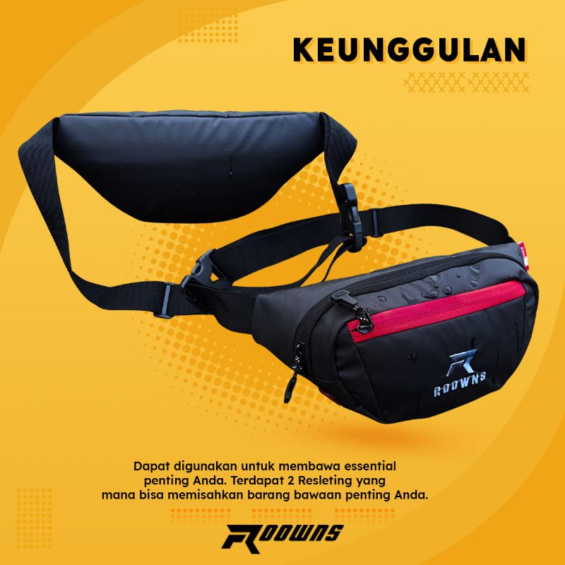 Waistbag Tas Selempang Pria Wanita Waterproof Roowns Mars