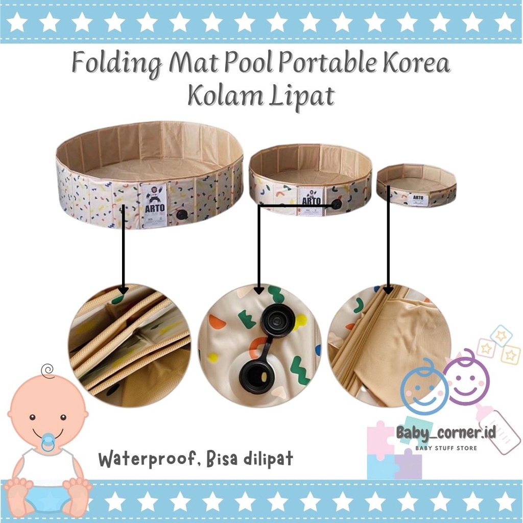 Kolam Mainan Folding Mat Pool Portable Korea / Kolam Lipat / art sensory mat / alas sensori | Miru Art Play Mat Waterproof Folding Pool Mat Sensory Mat Alas DUPE KOREA