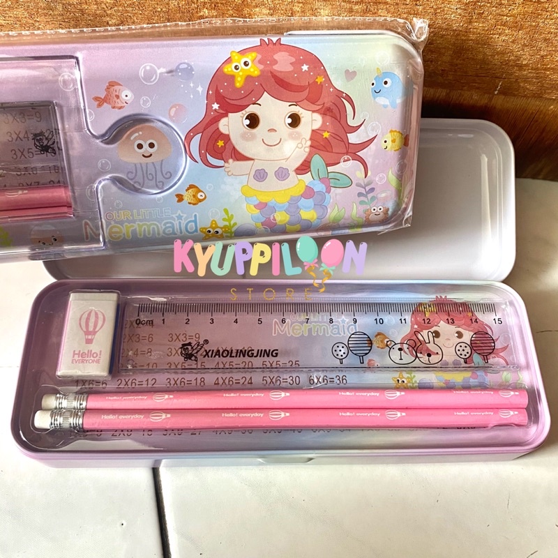 

Tempat Pensil Mermaid / Kotak Pensil Kaleng Lucu / Alat tulis sekolah Garut / Xiaolingjing B-648-27