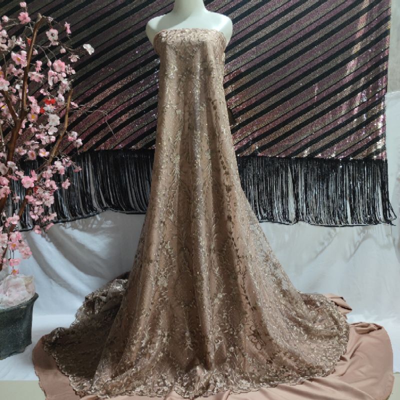 kain tille elisaab / bahan brukat elisaab / tille eliesaab bordir