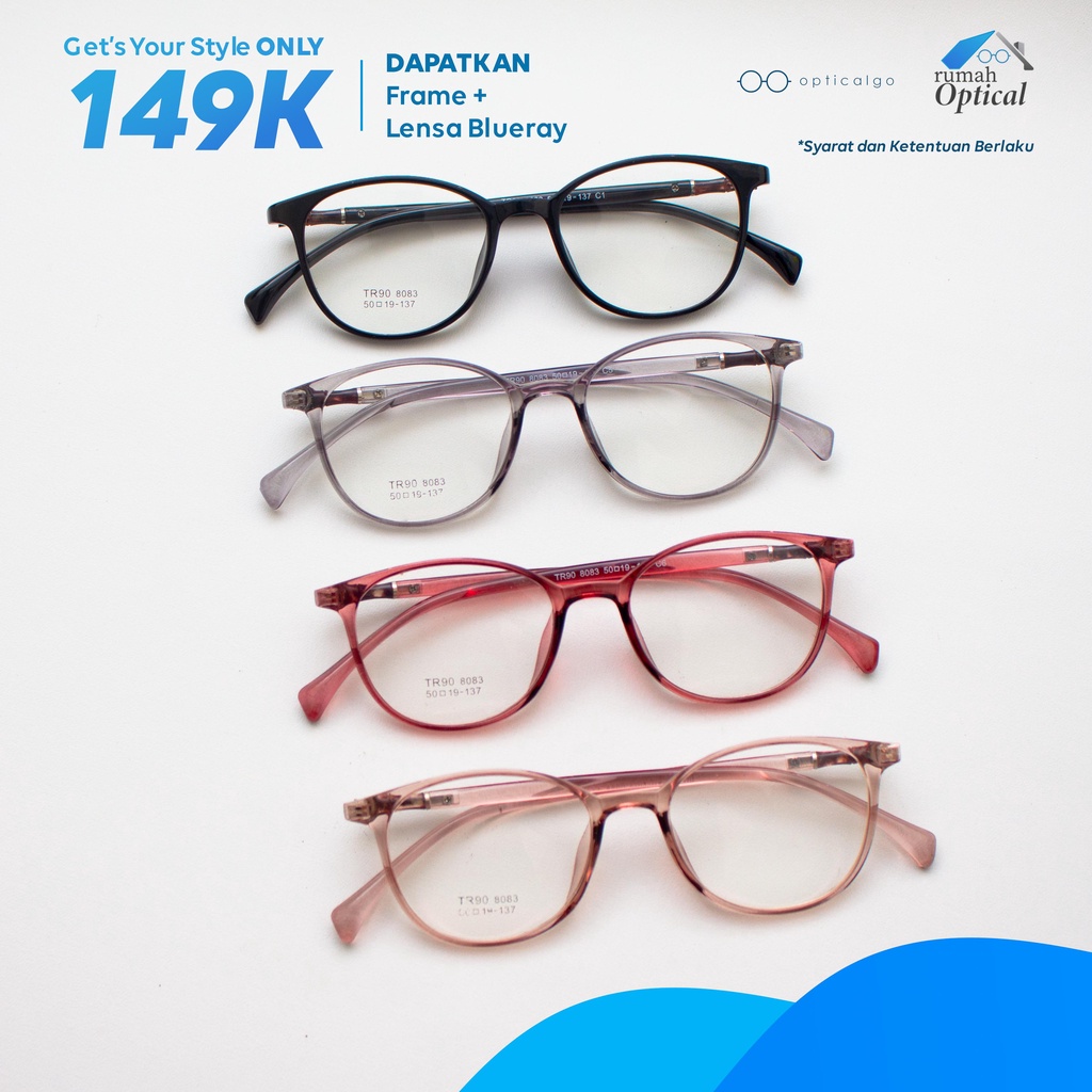 Kacamata Murah Paket Frame + Lensa Photochromic/Antiradiasi UV/Blueray/Bluechromic  Pria dan Wanita 