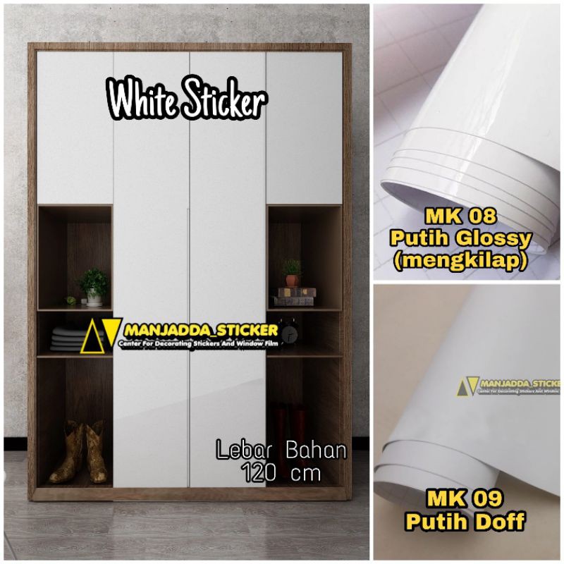 Stiker pintu warna putih Sticker furniture serbaguna