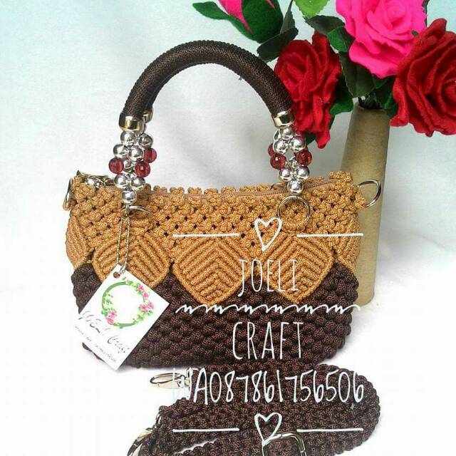 Tas pesta talikur kombinasi coklat