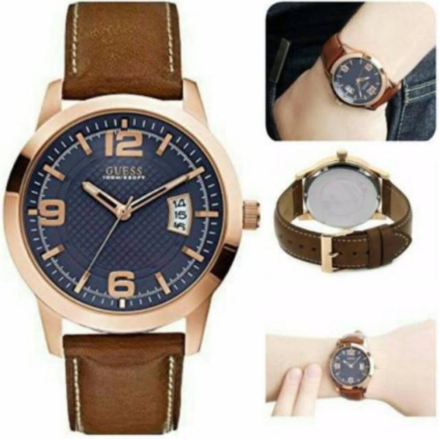 Jam Tangan Pria Guess U0494G2 RoseGold Original