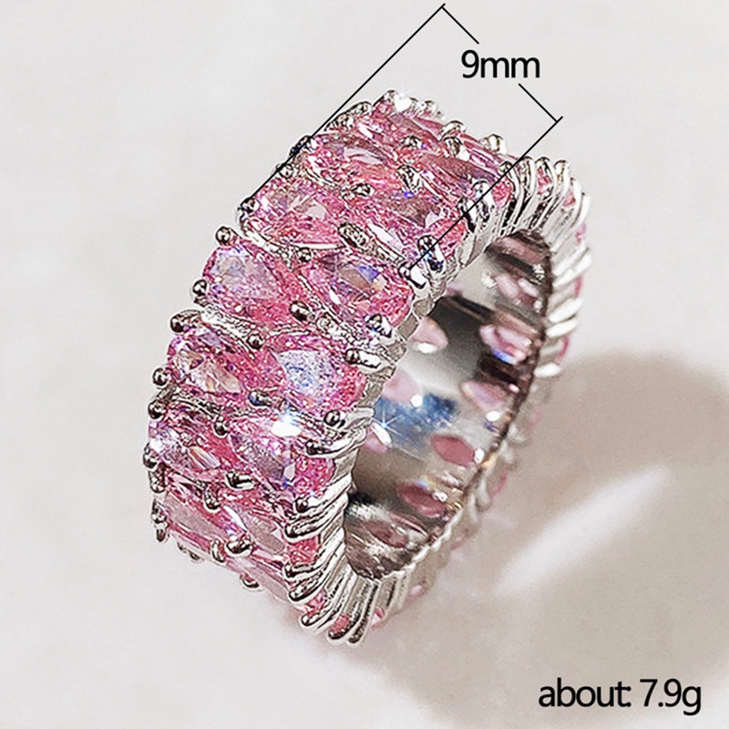 Cincin Silver Kualitas Tinggi Warna Biru / Hijau / Pink Untuk Wanita