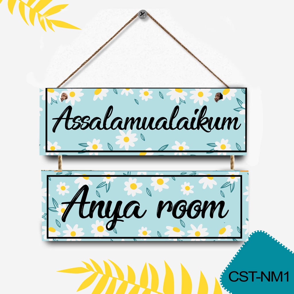 walldecor custom nama gantungan pintu kamar hiasan dinding gantung custom nama
