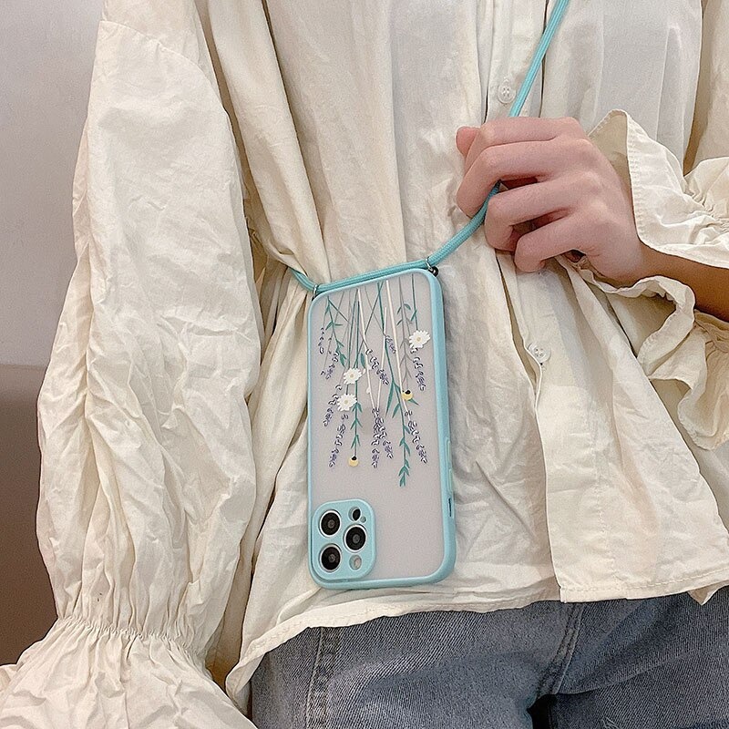 CASE XIAOMI REDMI 9 9A 9C NOTE 8 8 PRO NOTE 9 9 PRO POCOPHONE X3 4G NCF CASING SLING LANYARD FLOWER 