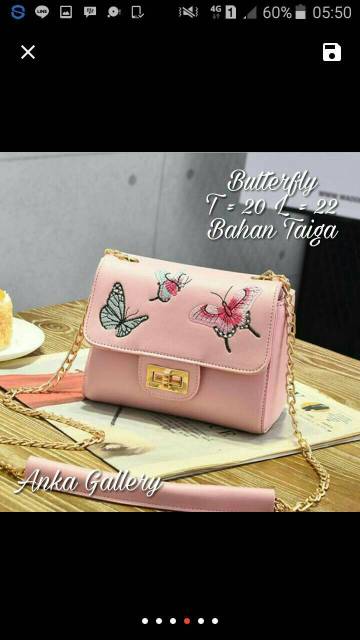 Tas selempang rante butterfly kunci /fashion wanita /tas selempang wanita murah