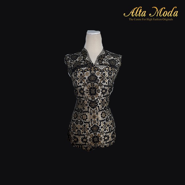 

Alta Moda Brokat Perancis Vintage Black Gold