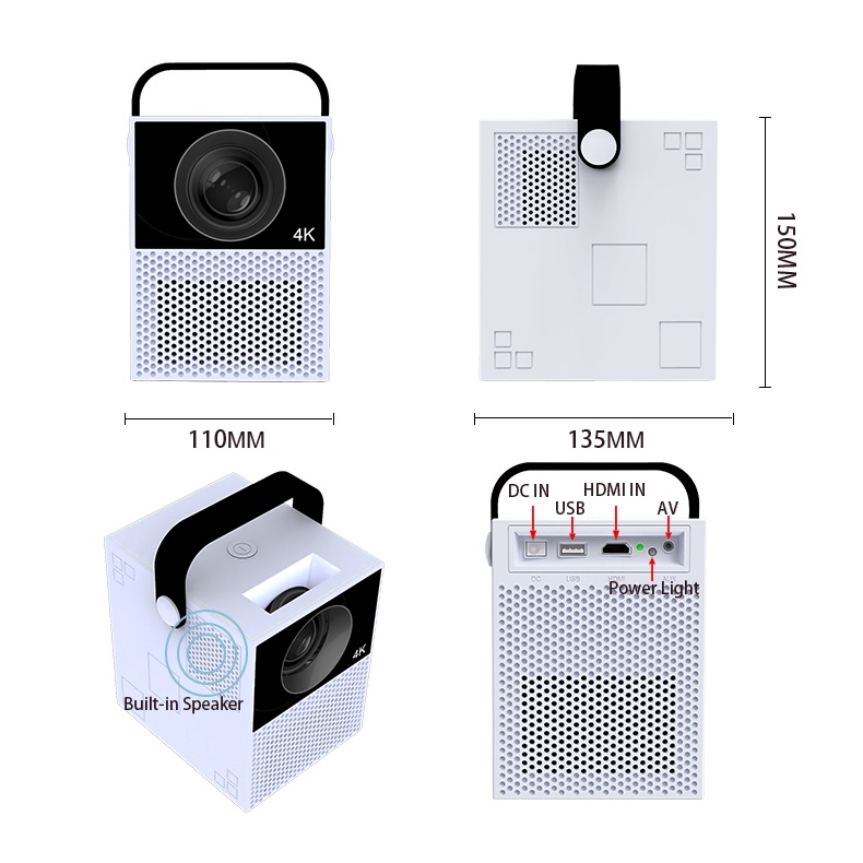 WEJOY Y2 PRO Mini Android Projector 1080P 3000 Lumens with Stylus Pen