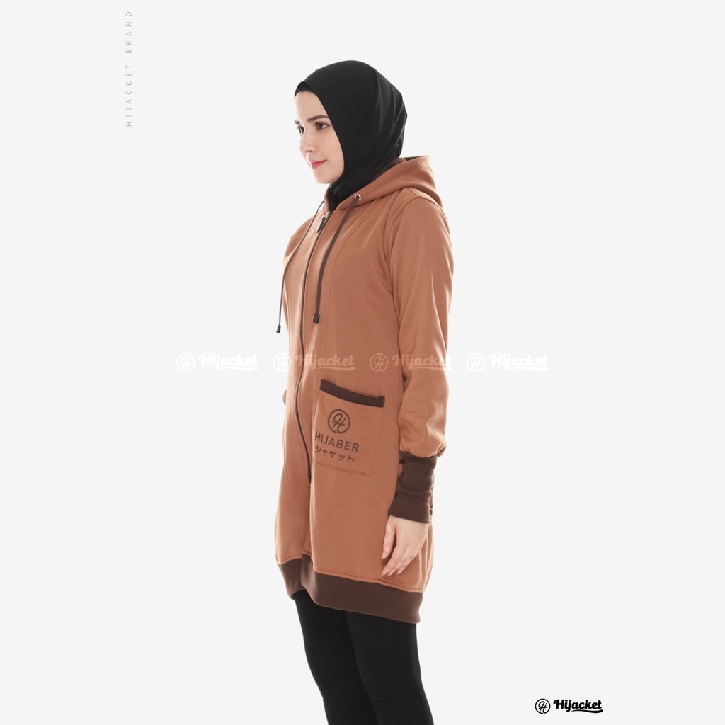 HIJACKET® ORIGINAL YUKATA BROWN JAKET WANITA JAKET MUSLIMAH HIJABER PERTAMA DI INDONESIA-2