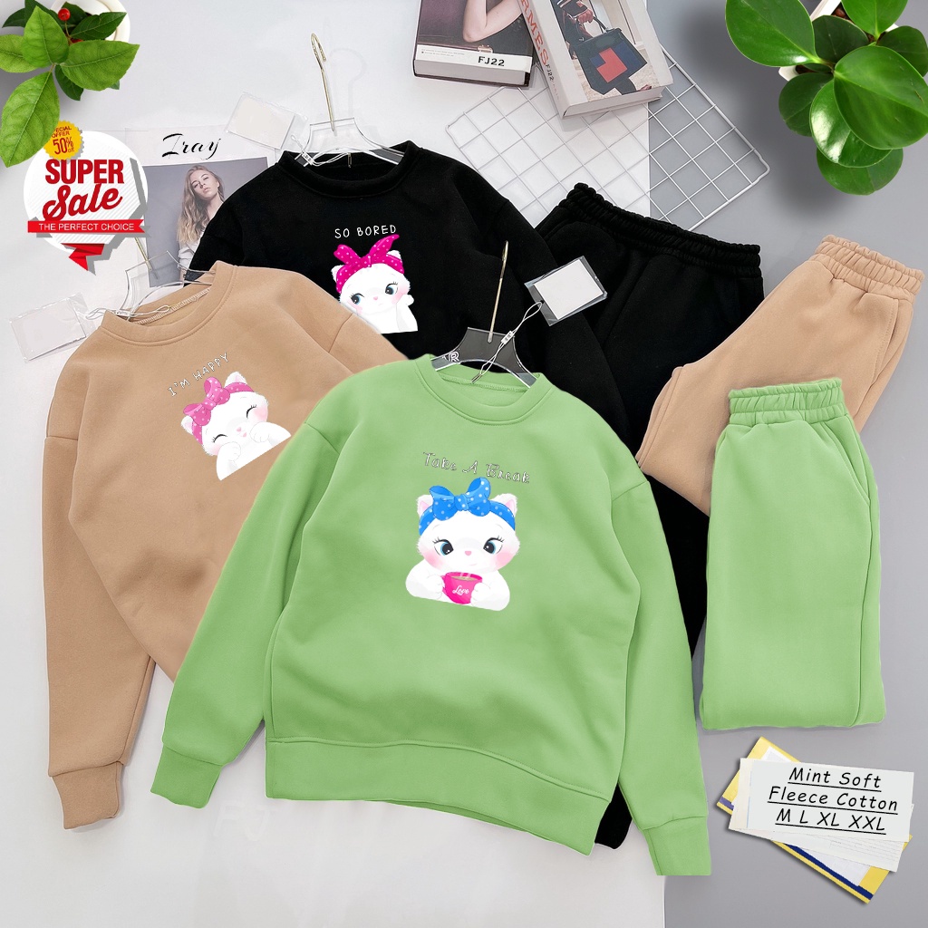 🅳🅵 Sweater Cat Mood | Sweter Pria &amp; Wanita | Dhea Fashion