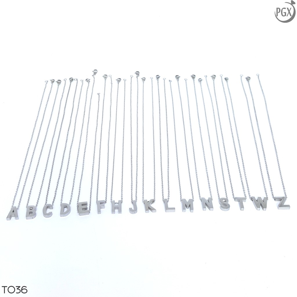 PGX Kalung Titanium Nagita Huruf Inisial Nama Alfabet Anti Karat Aksesoris Fashion - T036