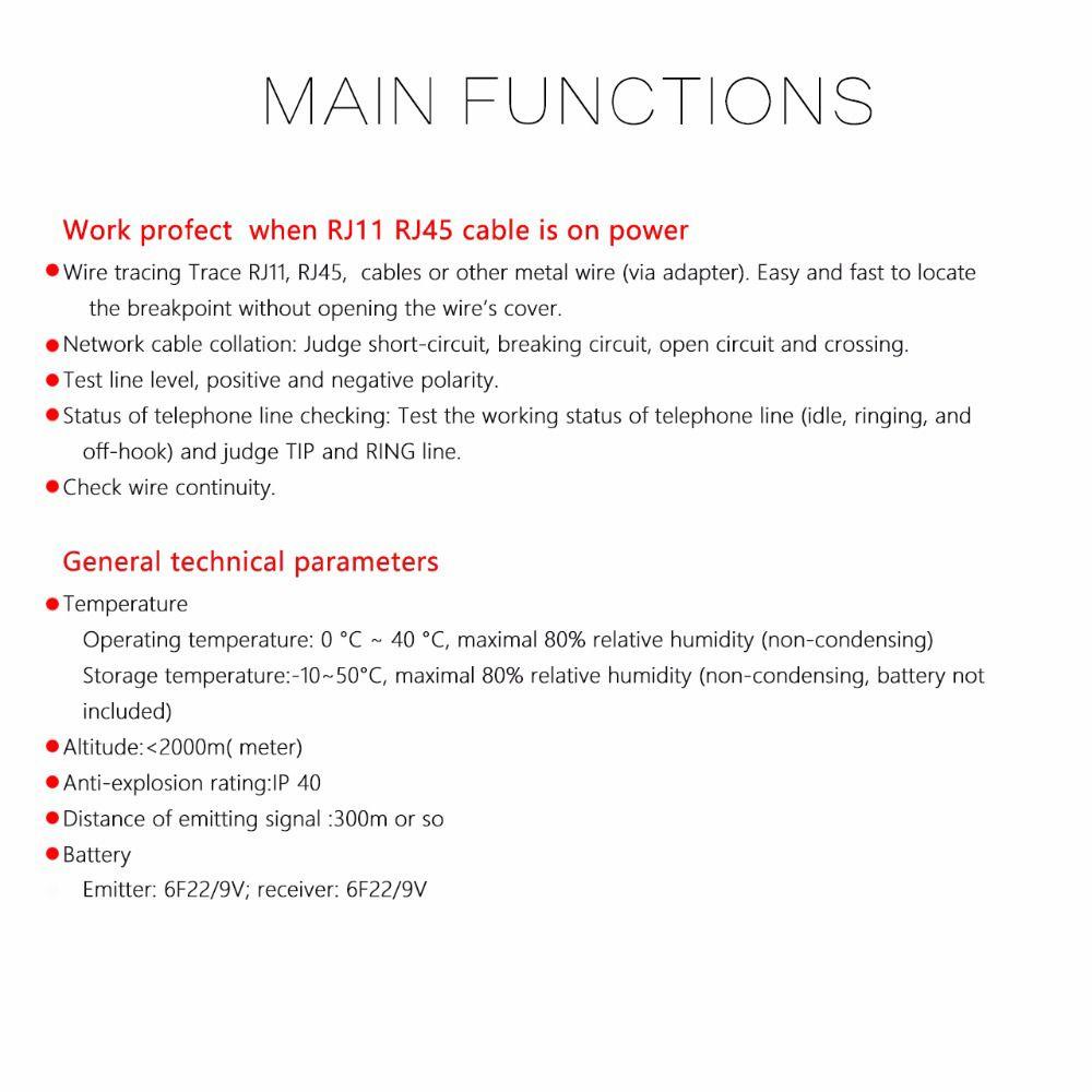 Solighter Kabel Jaringan tester Detector Professional Ethernet Line Finder LAN Jaringan Kabel tester