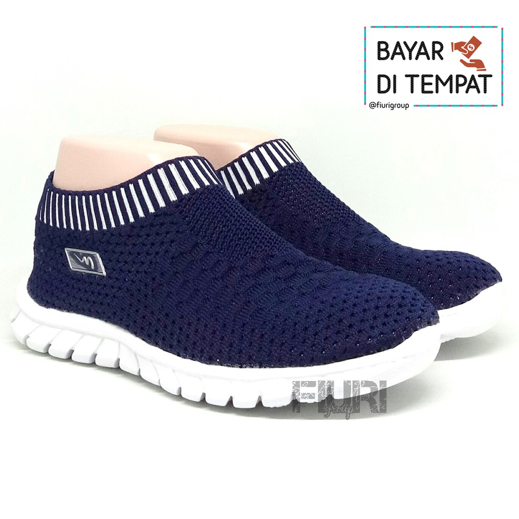 ARDILES Original - Mickelson MYTHA Navy - Sepatu Olahraga Wanita - Sepatu Sneakers Knit Rajut Wanita