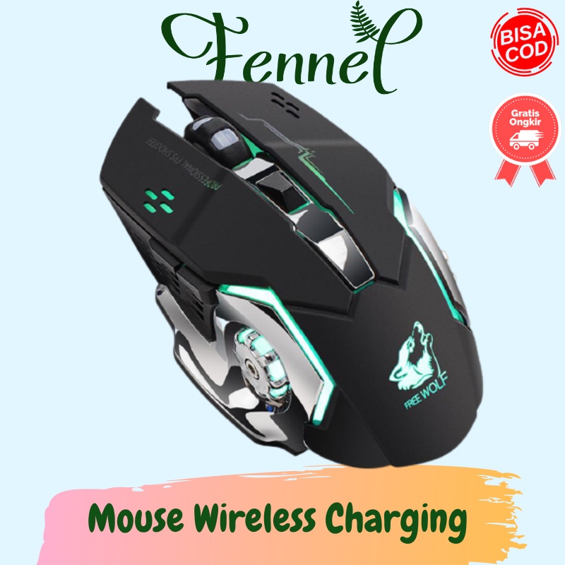 Mouse Wireless Gaming LED Light 1800 DPI X8