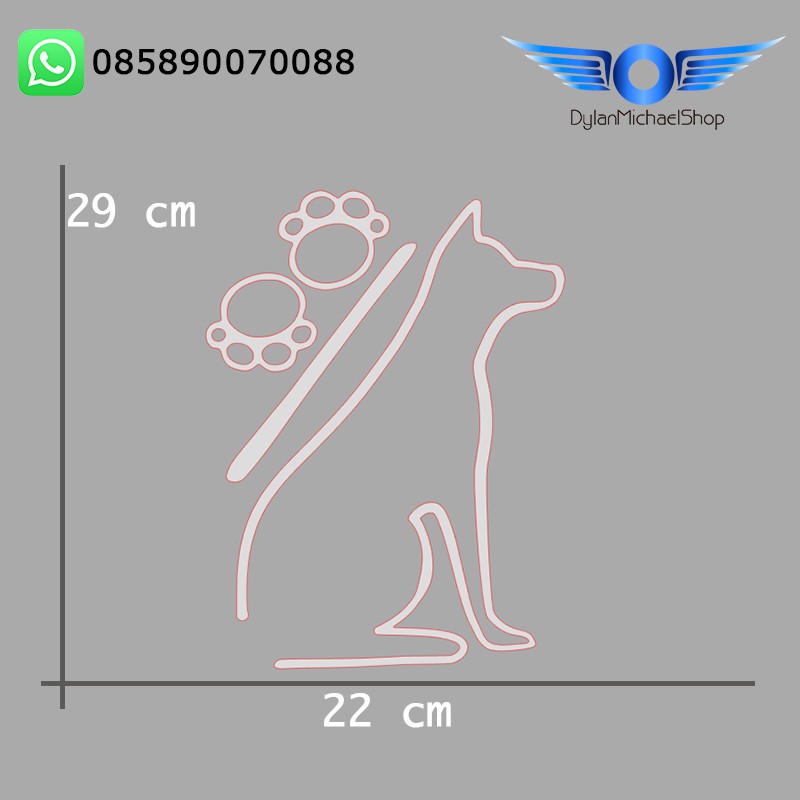 Stiker Wiper Mobil Doggie Goyang Ekor Sticker Outline Dog Tail wave