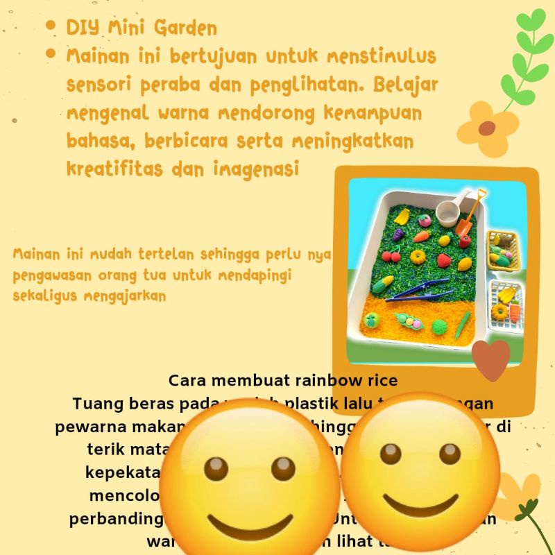 Sensory Box Perkebunan DIY Mini Garden / Eksperimen Pencampuran Warna Sintetik