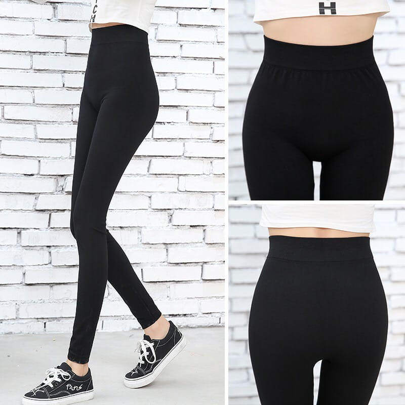 Basic Elastic Leggings Celana Legging Hitam Polos 2016