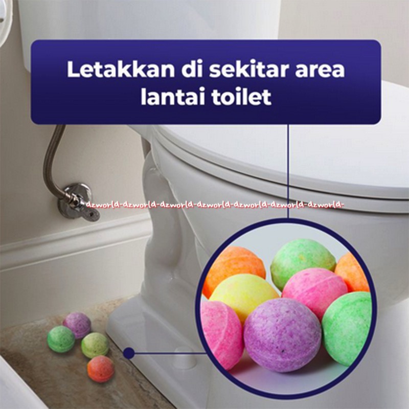 Swallow Toilet 5pcs Colour Ball Kampers Bulat Warna Warni Swalow Kamper Penghilang Bau Toilet Lemari Kapur Barus