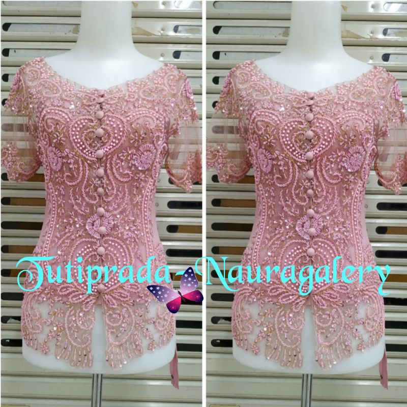 atasan kebaya payet tangan pendek nude+ longtorso TERMURAH bisa COD