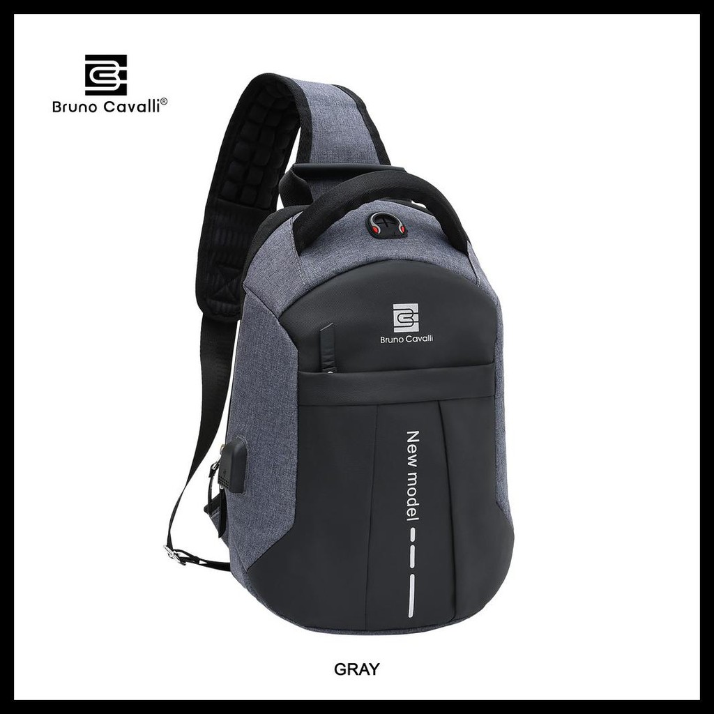 {BISA COD} Bruno Cavalli Tas Selempang Pria Black Box Mark III Design Anti Maling & Water Proof Free