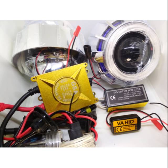 Lampu projie mobil dan motor  set lengkap  35watt