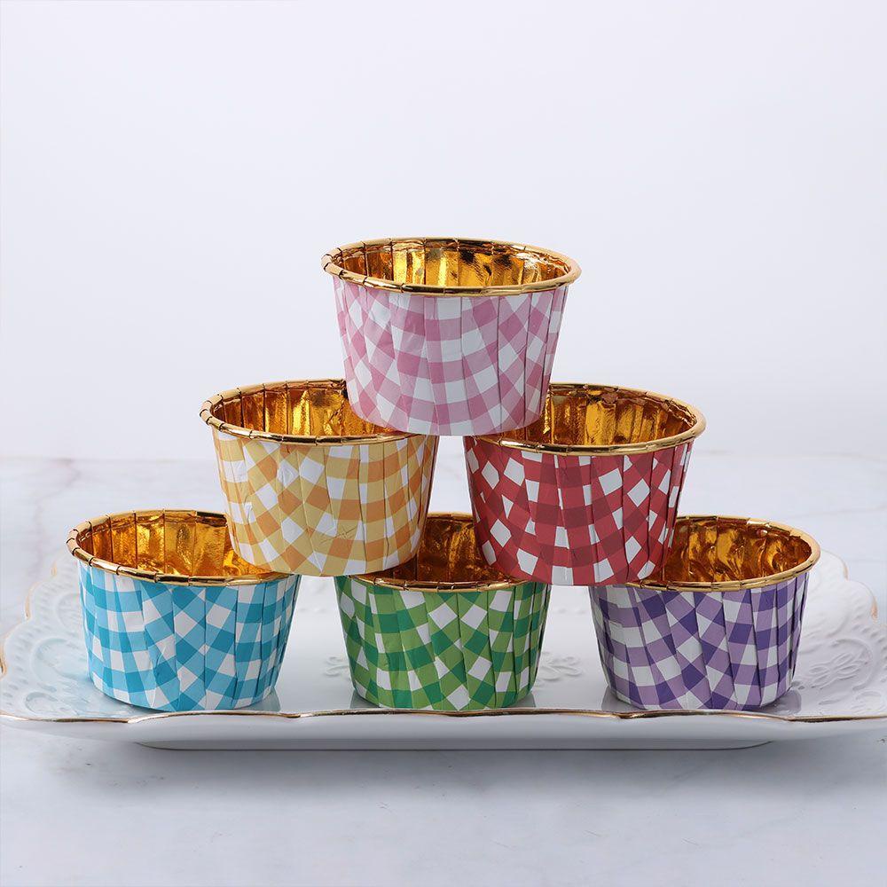 Solighter 50pcs Cake Cup Perlengkapan Pesta Alat Dekorasi Kue Aluminium Foil Liner Muffin Kotak