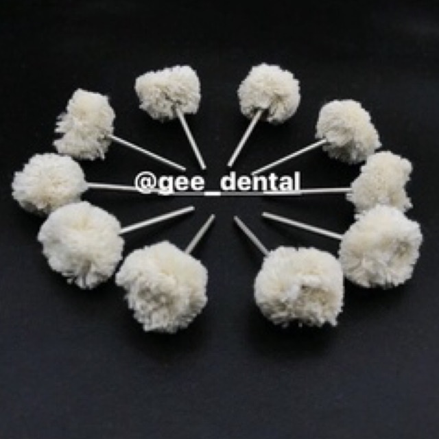dental cotton wheel polishing / brush woll / brushwoll bur poles bulu domba