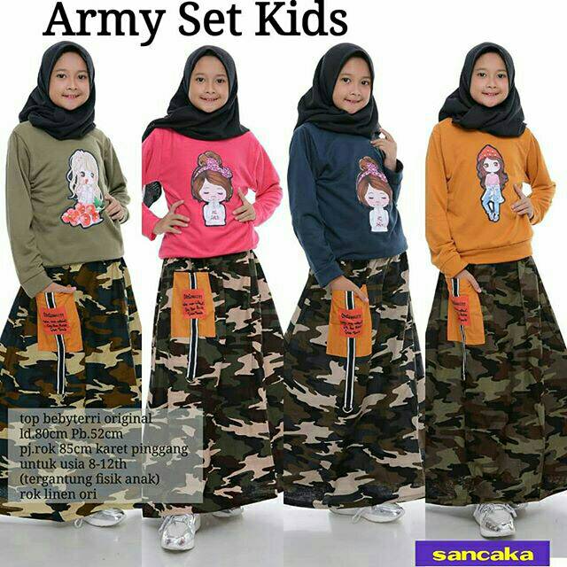 Baju Setelan Army Kids