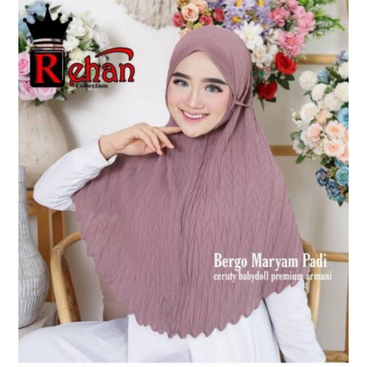 BERGO MARYAM PLISKET PADI / JILBAB BERGO PLISKET / KERUDUNG BERGO / HIJAB PLISKET / JILBAB PLISKET