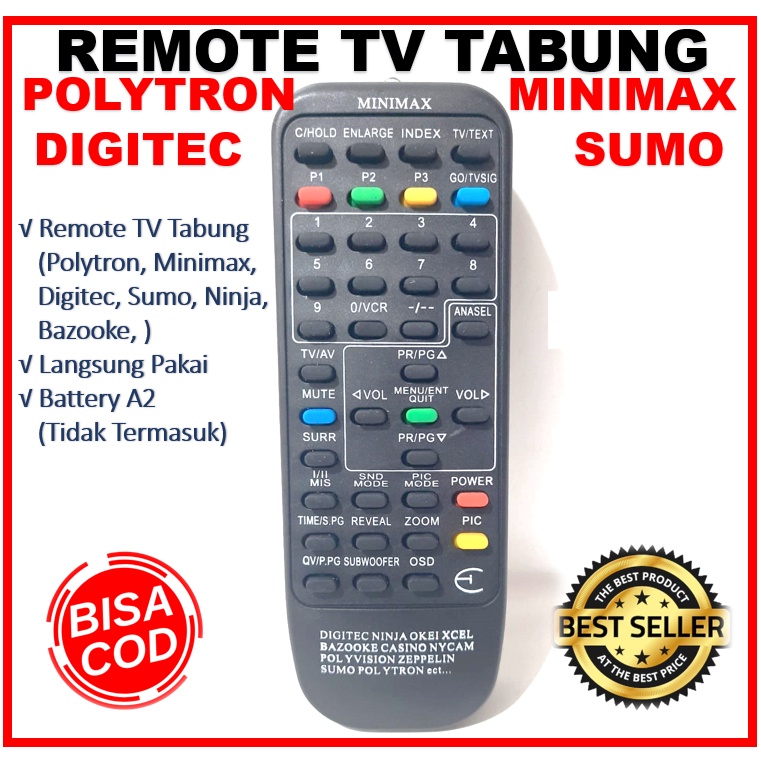 Remote Polytron Remote TV Polytron Minimax Sumo Remote Digitec