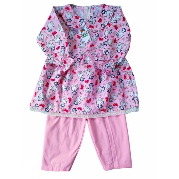 Setelan Anak Perempuan Renda/ Setcel Muslim/One set Anak/Baju Anak Perempuan-1