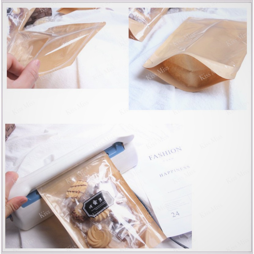 FULL WINDOW CLEAR KRAFT - 23x35cm - standing pouch - ziplock - kemasan keripik - kopi – kerupuk