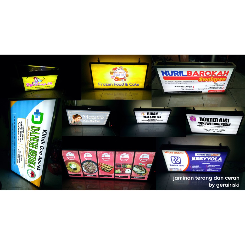 Neon box AKRILIK bidan, perawat, dokter, dokter gigi, toko, kios, cafe Neonbox PACKING KAYU