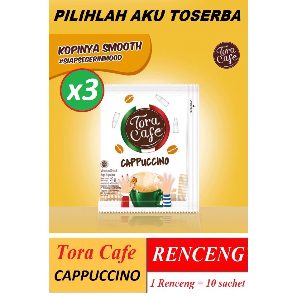 Torabika TORA CAFE CAPPUCCINO 23gr x 10pcs (HARGA 3 RENCENG)