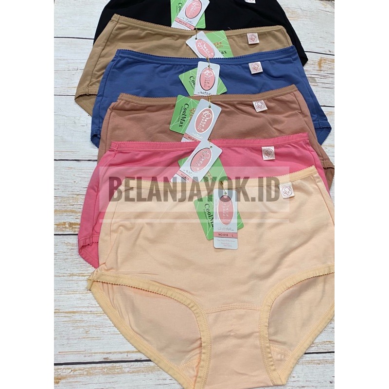 6 PCS Celana Dalam Wanita CD Yadaili Coolmax 618 ORIGINAL Karet Kecil Grosir Per ½ Lusin Per 6 PCS