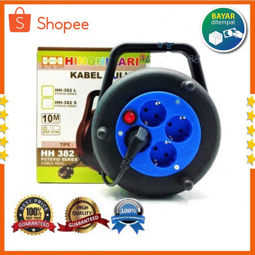 Kabel HINOHIKARI Kabel Gulung Kabel Roll Box Kabel HINOHIKARI STANDAR SNI 10m Full Rol