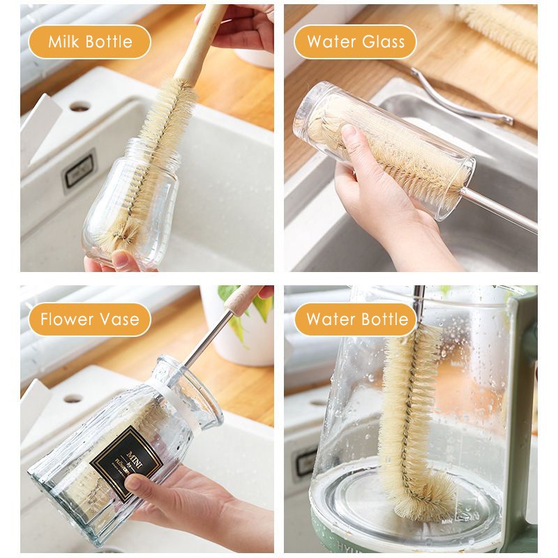 Sikat Pembersih Botol Kitchen Brush Sikat Botol Bottle Cleaning Brush Long Handle Cup Brush - HW031