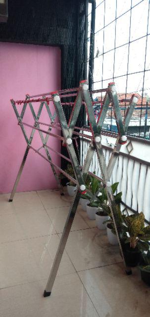 Jemuran Baju Pakaian Stainless Steel Panama | Palang 9 - 180 Cm