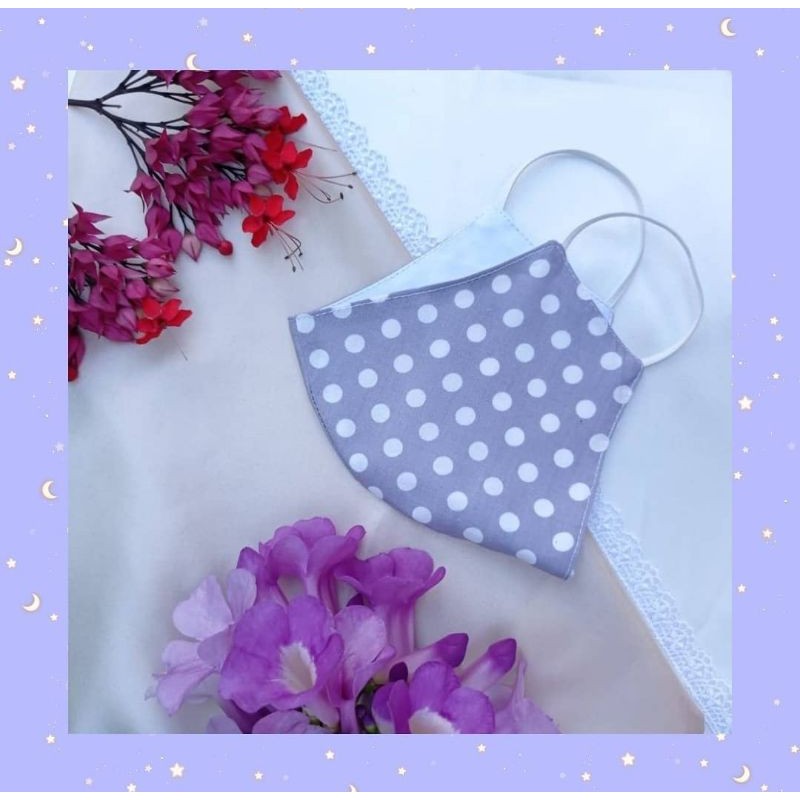 Masker Kain Premium Masker Kain 2 Lapis Motif Polkadot Besar