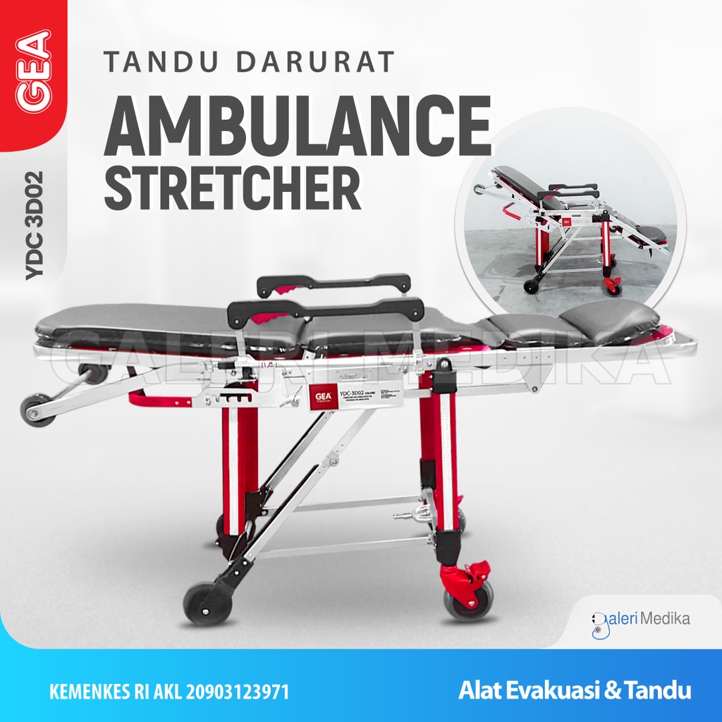 Ambulance Stretcher GEA YDC-3D02 Deluxe Tandu Darurat - Tandu Ambulans GEA YDC-3D02