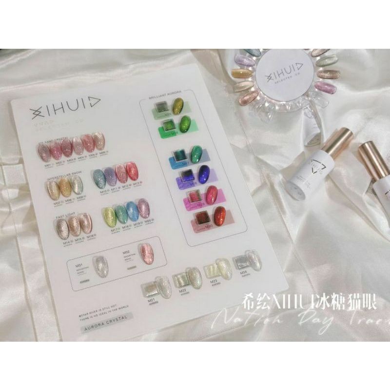 KUTEK GEL SET CAT EYE XIHUI NAIL GEL POLISH FREE NAIL DISPLAY + MAGNET NAIL ART GE