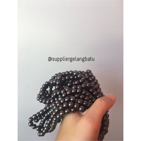 magnetic brustin hematite badar besi 8mm per renceng grosiran blustin rencengan grosir renceng